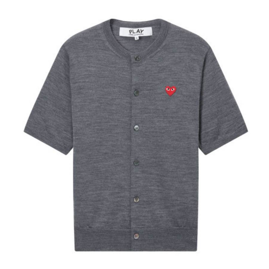 CDG Play Knitwear Unisex Gray Crew Neck Thin Straight Fit