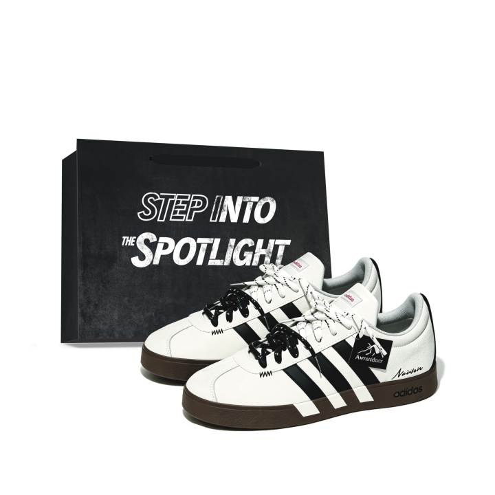 Adidas Adidas VL COURT 2.0 Skateboard Shoes Unisex Low Top Black/White/Gray
