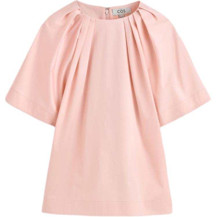 COS T Shirts Women's Pink Crew Neck Moderate Straight Fit