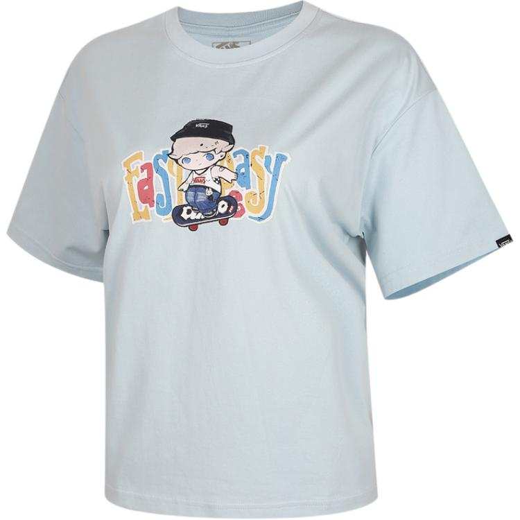 Vans Vans T Shirts Men's Light Blue Crew Neck Moderate