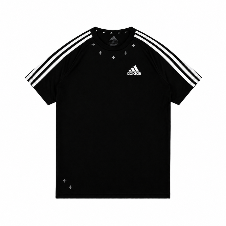 Adidas Adidas Football T Shirts Unisex Black Crew Neck Moderate Straight Fit