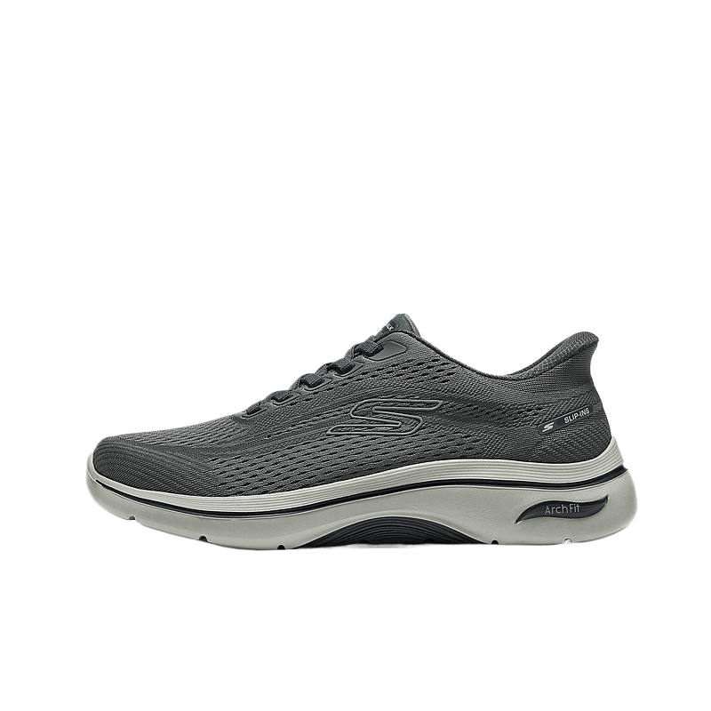 Skechers MEN'S GO WALK Walking Shoes Men's Mid Top Beige