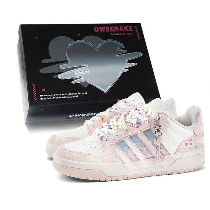 Adidas Adidas ENTRAP Skateboard Shoes Unisex Low Top Pink/White