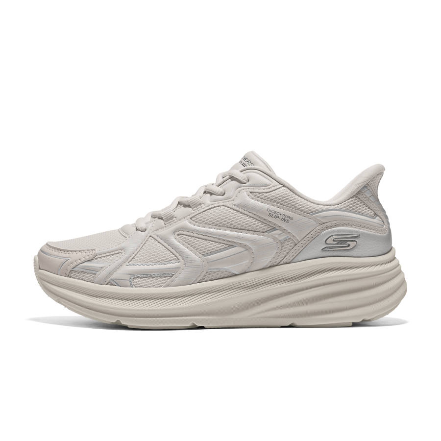 Skechers Running Shoes Women's Low Top Silver And Beige Two Tone