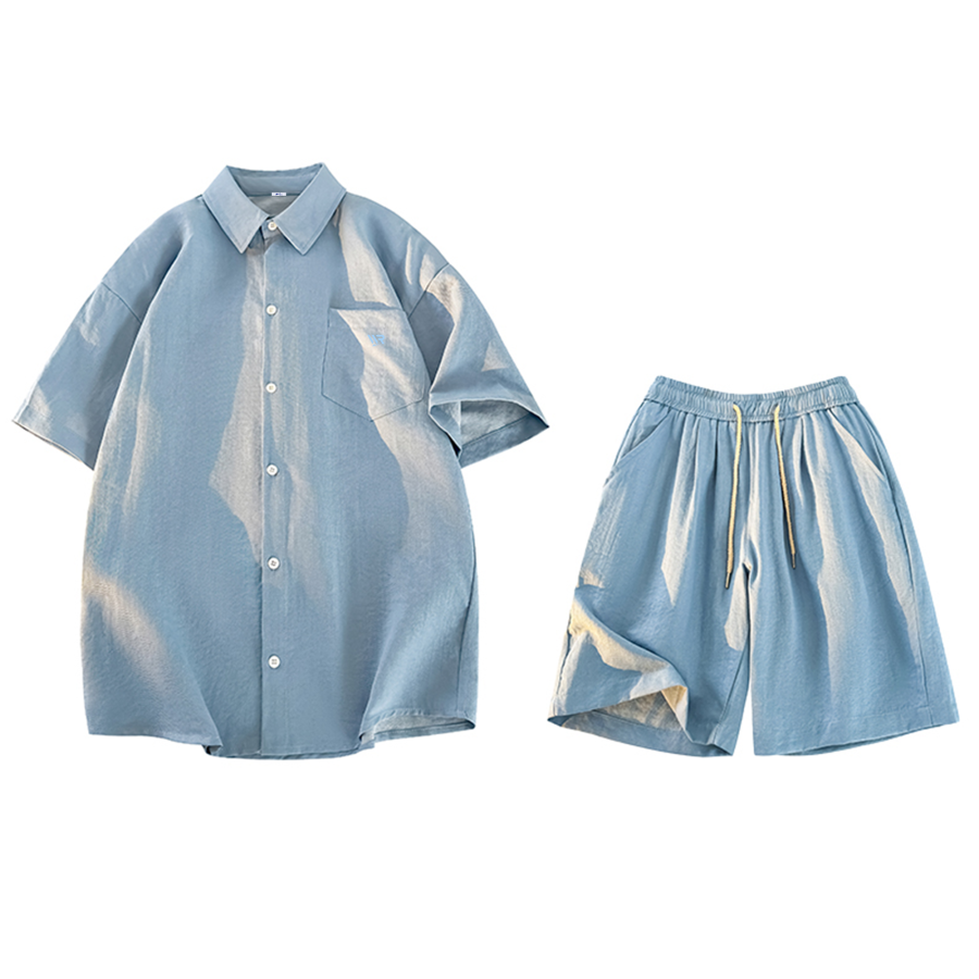 WARRIOR WARRIOR Shirt Matching Sets Unisex Lapel Thin