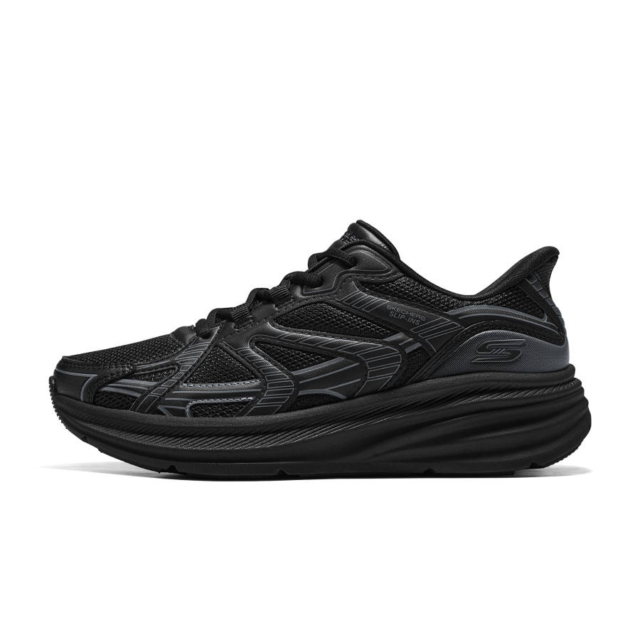 Skechers Running Shoes Women's Low Top Black Gray Colorway