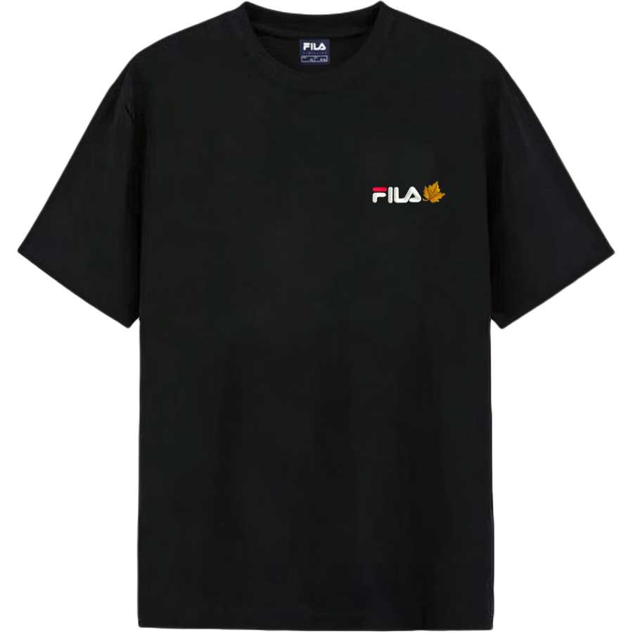 FILA T Shirts Unisex Black Crew Neck Moderate