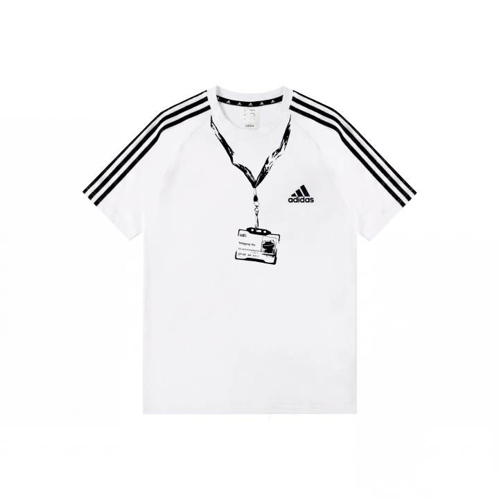 Adidas Adidas T Shirts Men's White Work Card T Crew Neck Moderate