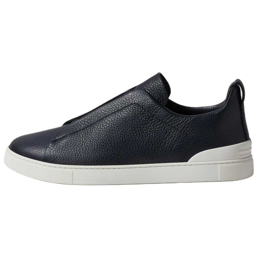 Ermenegildo Zegna Triple Stitch Skateboard Shoes Men's Low Top Marine Blue
