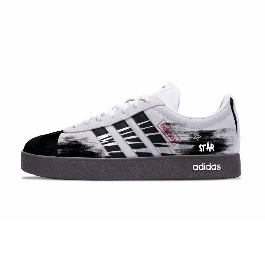 Adidas Adidas Vl Court Classic German Army Trainers Unisex Low Top Black/White/Gray