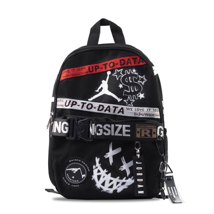 Jordan Jordan Polyester Dark Ruins Backpack Men's Black White
