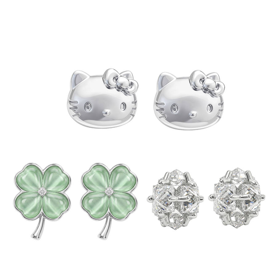 Sanrio x Hello Kitty Zircon Alloy Stud Earrings Women's