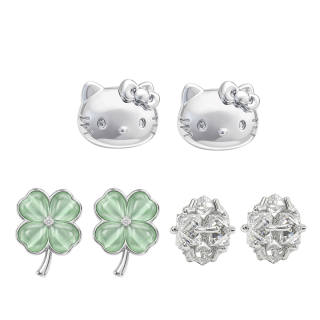 Sanrio x Hello Kitty Zircon Alloy Stud Earrings Women's