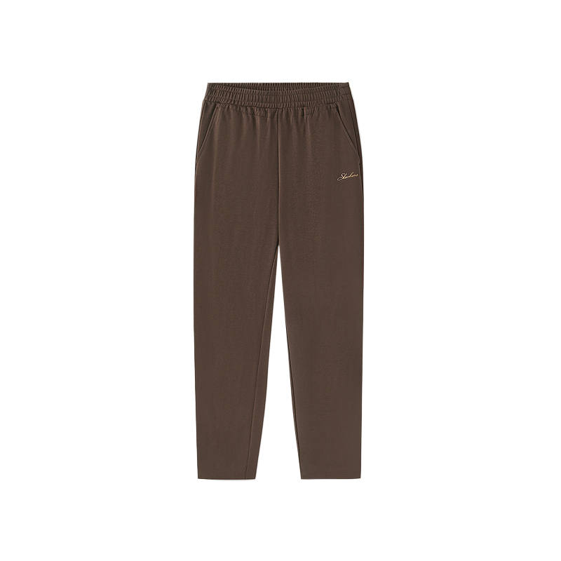 Skechers Knitted Sweatpants Women's Dark Caramel Brown Moderate Straight Fit Pants