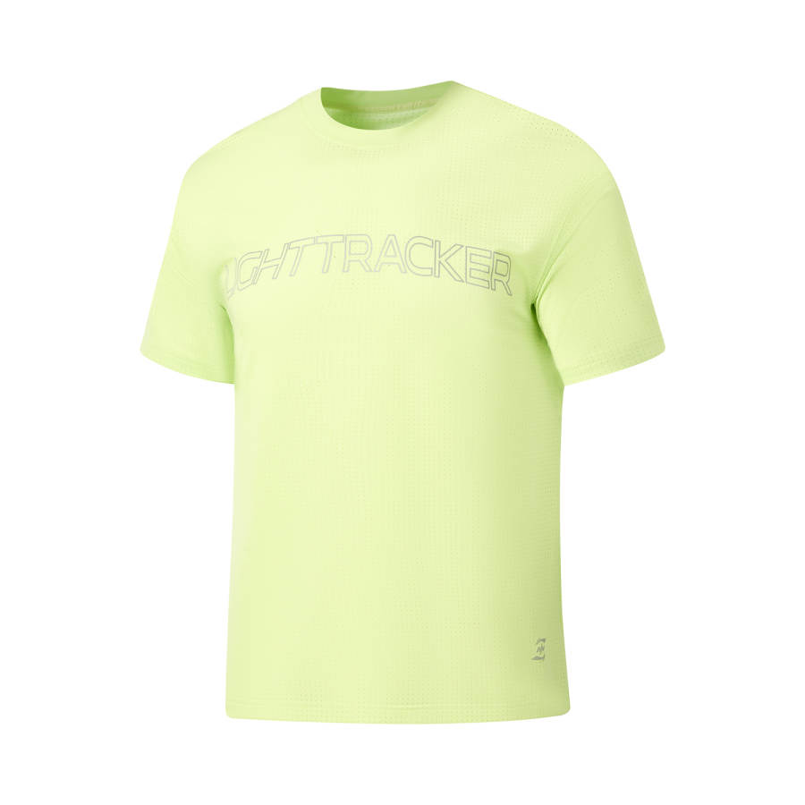 Li-Ning Li Ning T Shirts Unisex Butterfly Pink Green Crew Neck Moderate Straight Fit
