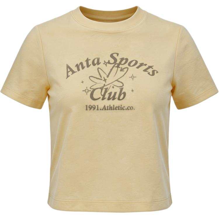 ANTA T Shirts Women's Halo Yellow Crew Neck