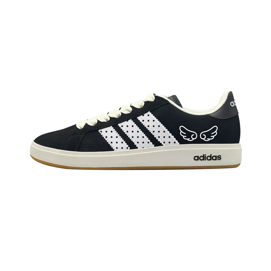 Adidas Adidas Grand Court Base 00s Skateboard Shoes Unisex Low Top Black & White Medium Pips Rubber Color