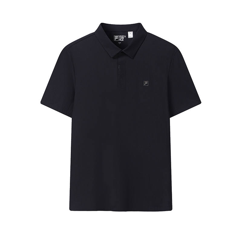 FILA WHITE Polo Shirts Men's Legend Blue Polo Collar Moderate Straight Fit