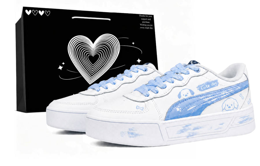 PUMA Skye Skateboard Shoes Unisex Low Top White/Blue