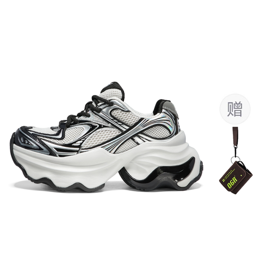 OGR Siren Night Tide Grey Low top Chunky Sneakers Women's Black Gray