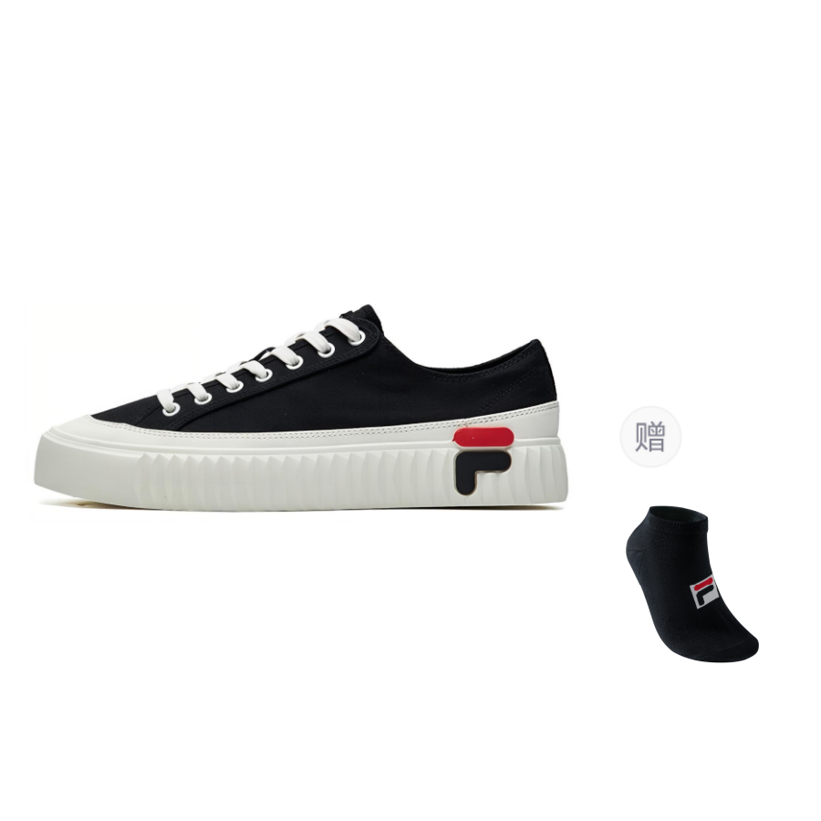 FILA Gear Slip Resistant Cushioning Abrasion Resistant Lightweight Low top Skateboard Shoes Men's Black
