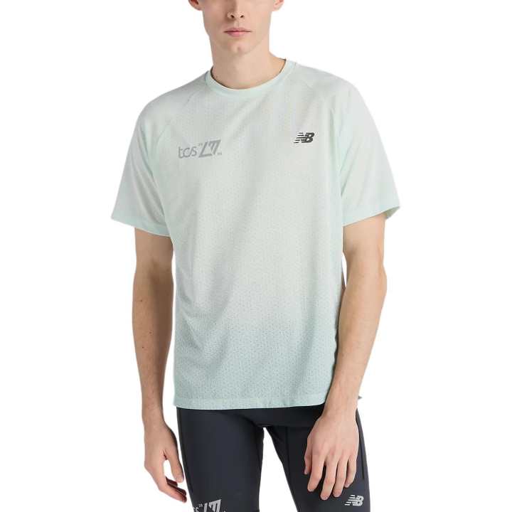 New Balance New Balance Running T Shirts Men's Universe Jade Crew Neck Moderate