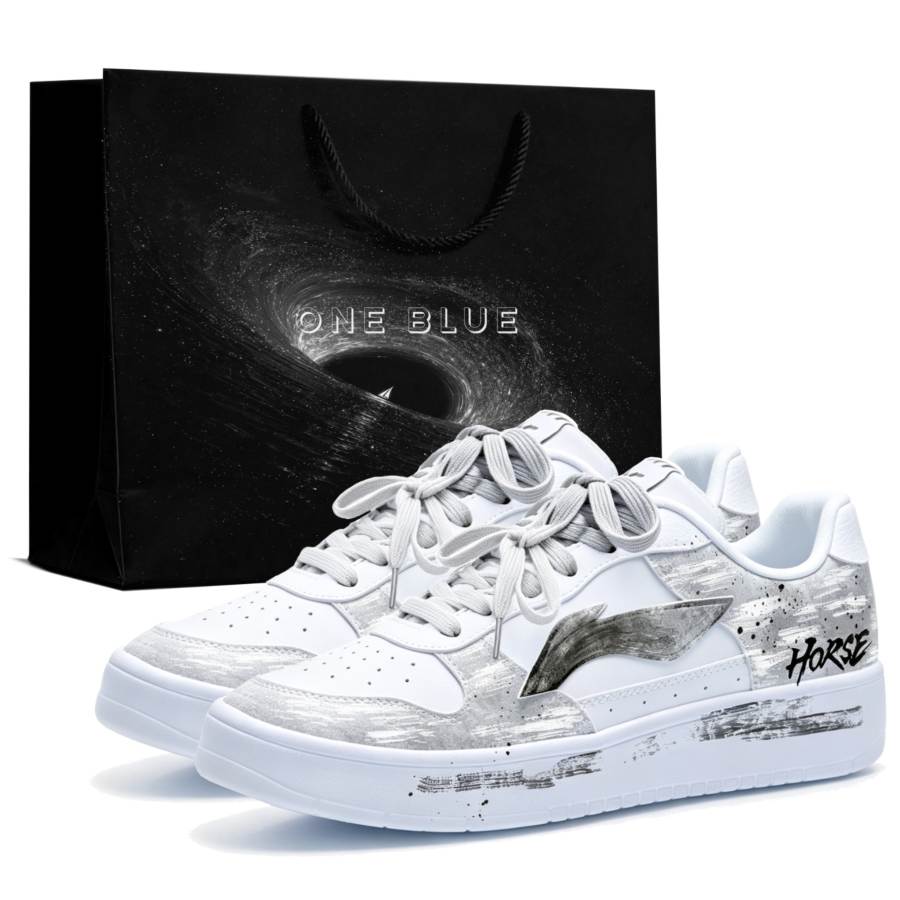 Li-Ning Li Ning Floating Boat Skateboard Shoes Men's Low Top White, Black, Gray
