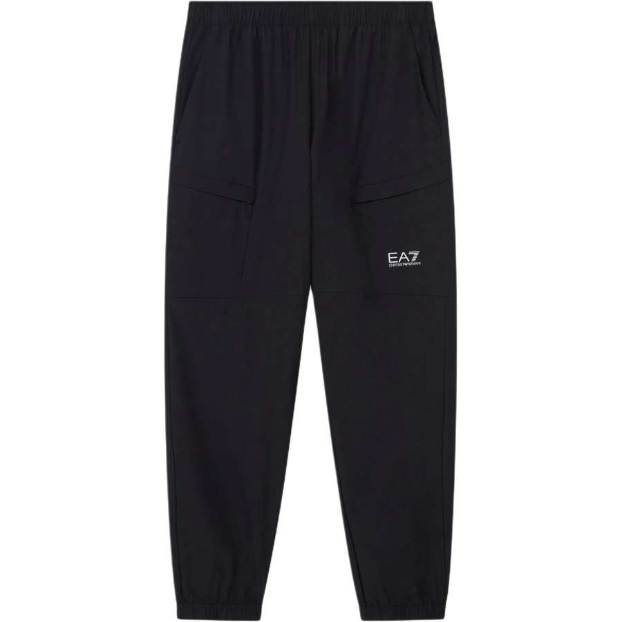 EMPORIO ARMANI EA7 Casual Pants Men's Black Moderate Cuffed Pants