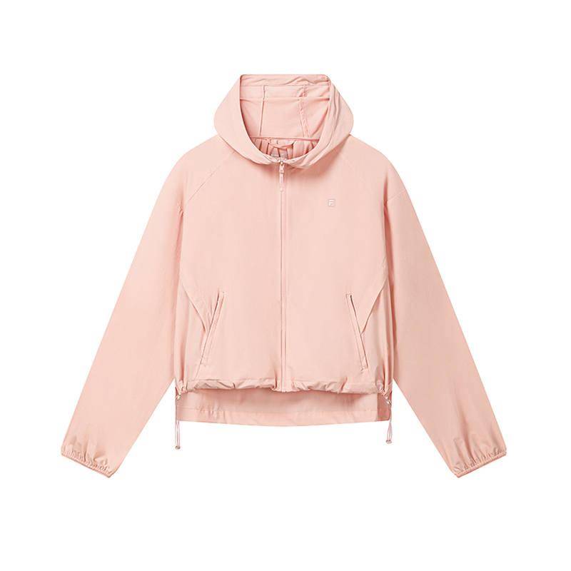 FILA WHITE Jackets Women's Dirty Pink Hooded Non Detachable Moderate Other
