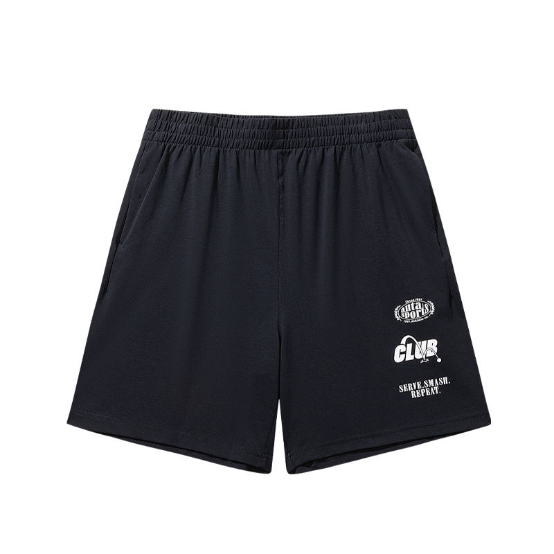 ANTA Casual Shorts Men's Black Moderate Straight Fit Pants