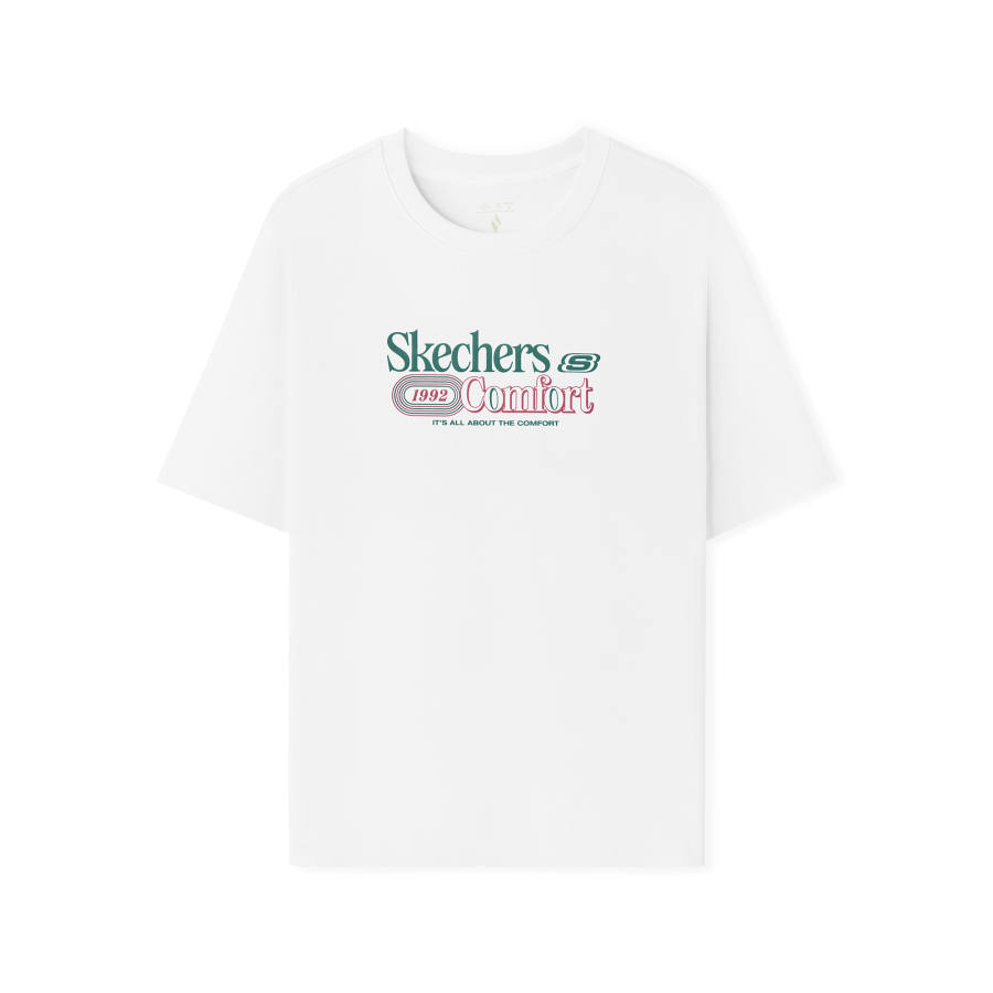 Skechers T Shirts Unisex Bright White 0019 Crew Neck Moderate