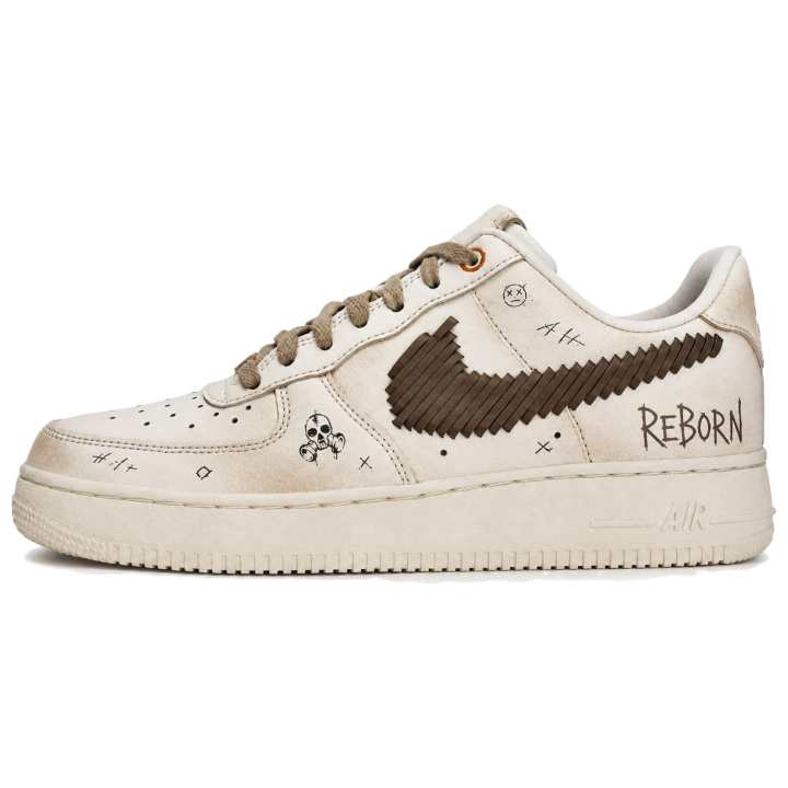 Nike Nike Air Force 1 Skateboard Shoes Men's Low Top Beige/Brown