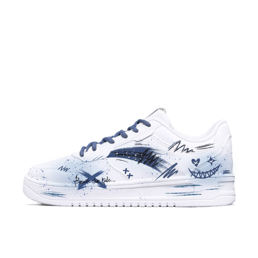 ANTA Easy Skateboard Shoes Men's Low Top Blue/White