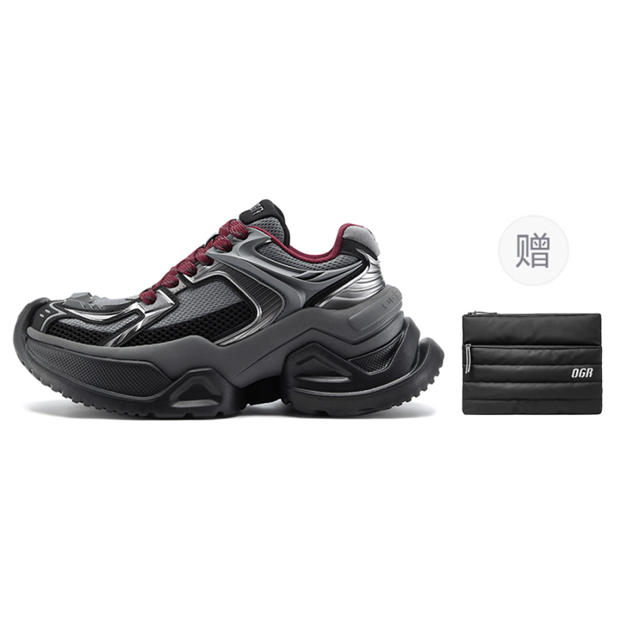 OGR Arkship ARK Og Black Grey Low top Chunky Sneakers Unisex Black Gray