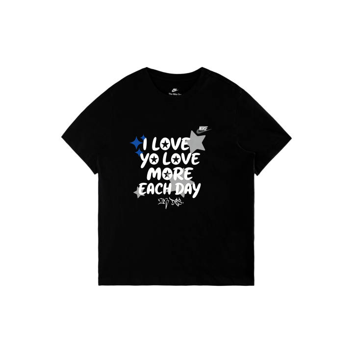 Nike Nike Sportswear T Shirts Men's Black/White/Dark Gray Crew Neck Moderate