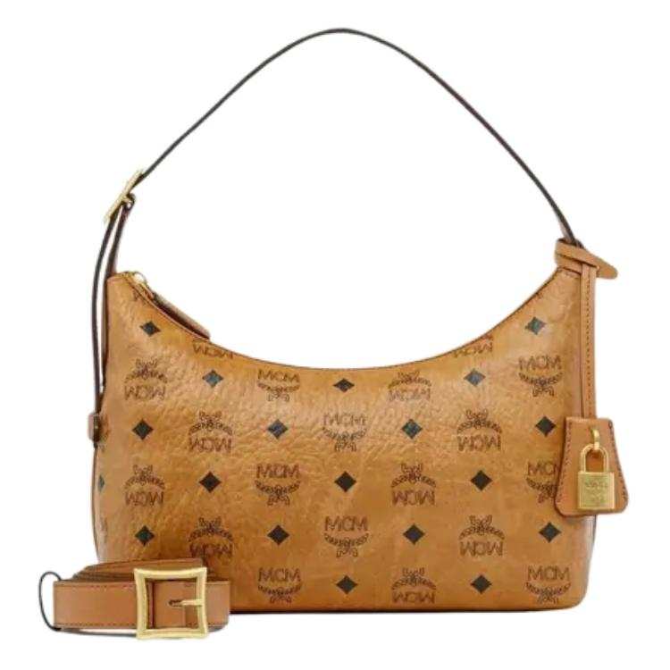 MCM Aren Artificial Leather Shoulder Bag, Handbag, Shoulder Bag Small Women's Brown & Cognac