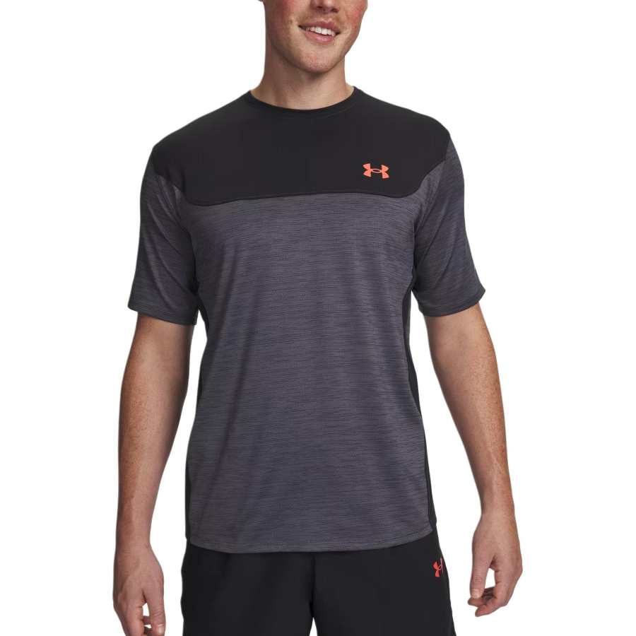 Under Armour Utility Quick Dry T Shirts Men's Black/Venom Red Crew Neck Moderate