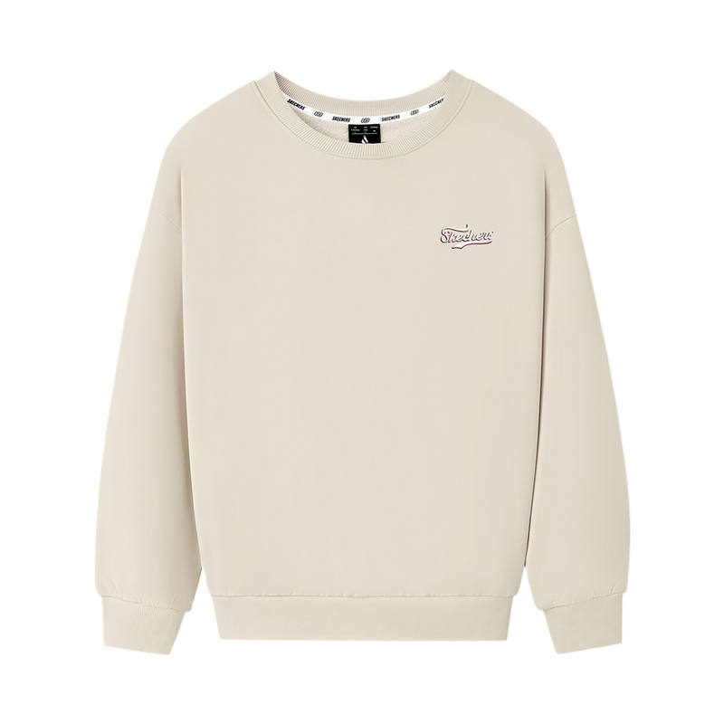 Skechers Sweatshirts Unisex Ivory White 001J Crew Neck Moderate
