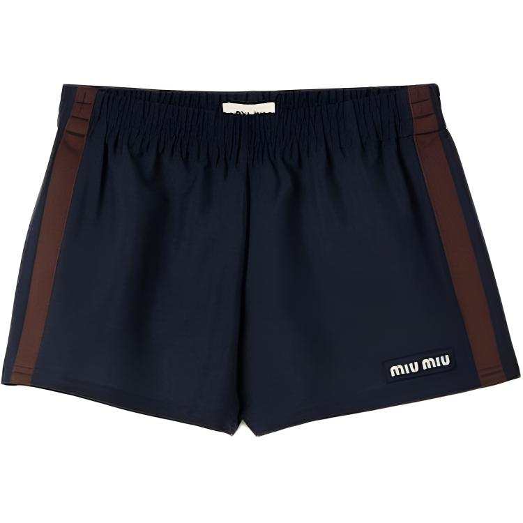 MIU MIU Casual Shorts Women's Navy Moderate Straight Fit Pants