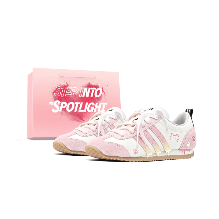 Adidas Adidas VS JOG 2.0 German Army Trainers Unisex Low Top White & Pink Gradient