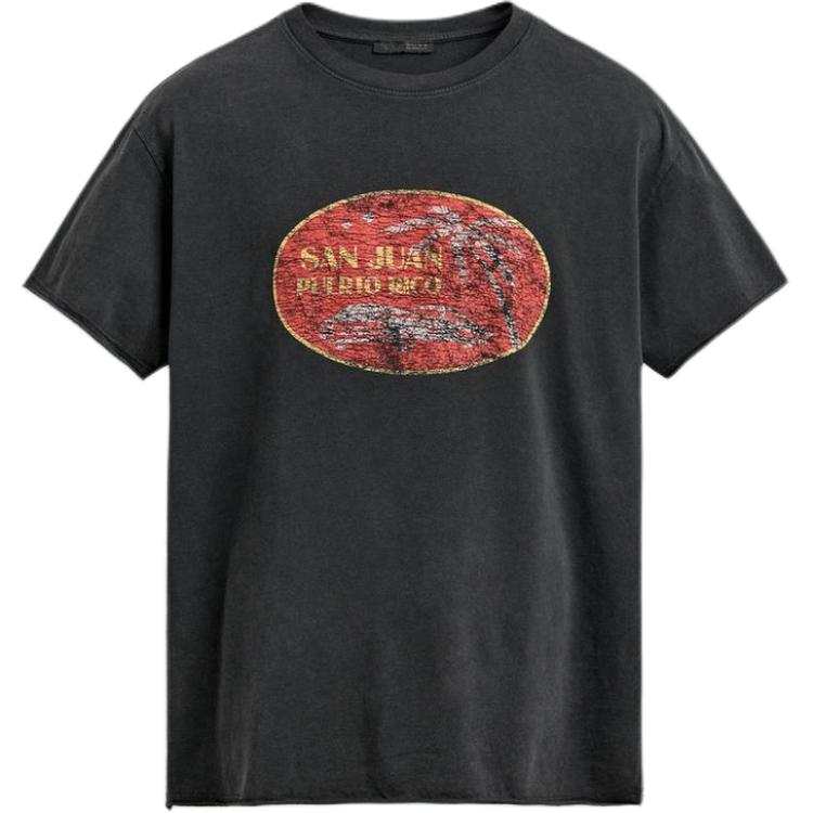 ZARA T Shirts Men's Black Crew Neck