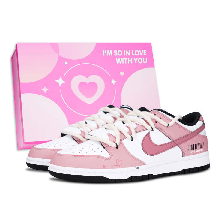 Nike Nike Dunk Skateboard Shoes Unisex Low Top White/Pink/Black