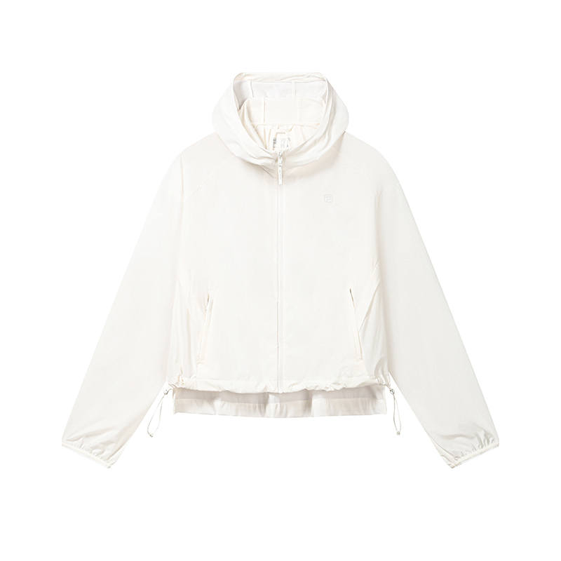 FILA WHITE Jackets Women's Cloud White Hooded Non Detachable Moderate Other