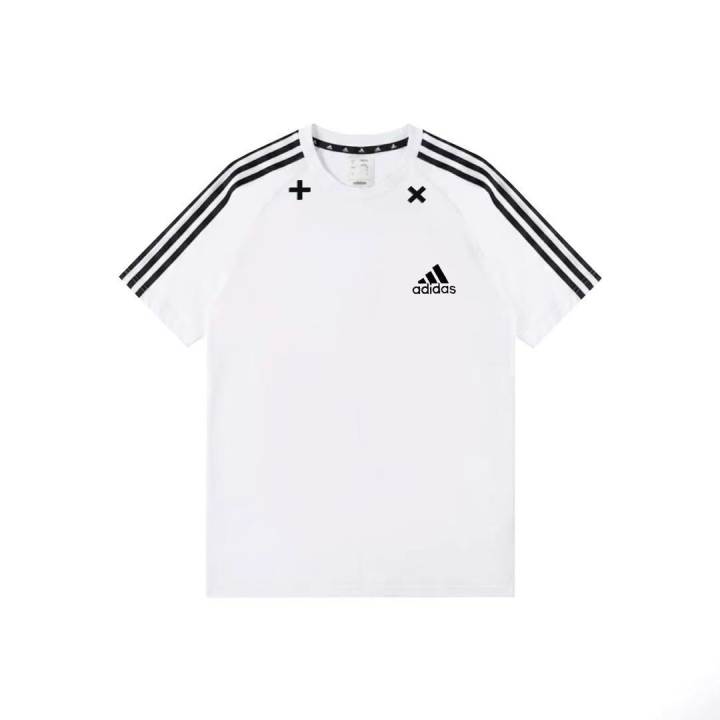 Adidas Adidas T Shirts Unisex White & Plus Size Crew Neck Moderate