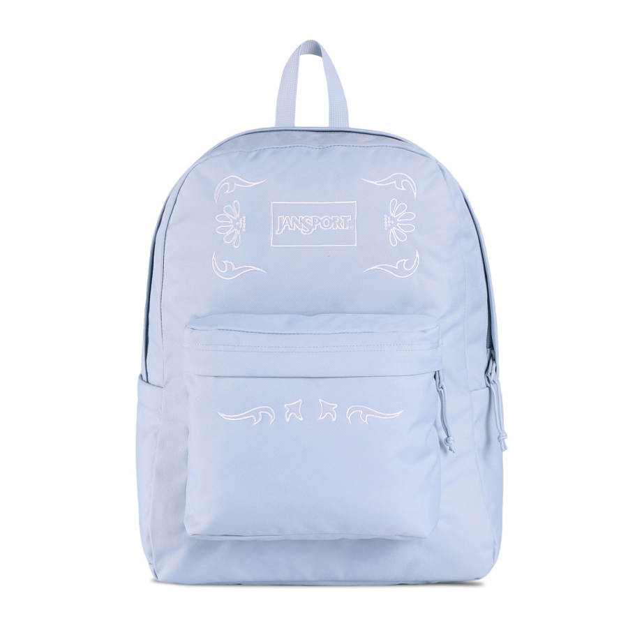 JanSport 4QUE Backpacks Misty Flower Blue