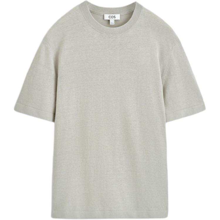 COS T Shirts Men's Turquoise Crew Neck Moderate Straight Fit