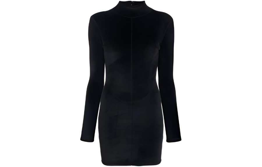 Alexander Wang Long Sleeved Dresses Women's Black Crew Neck Moderate