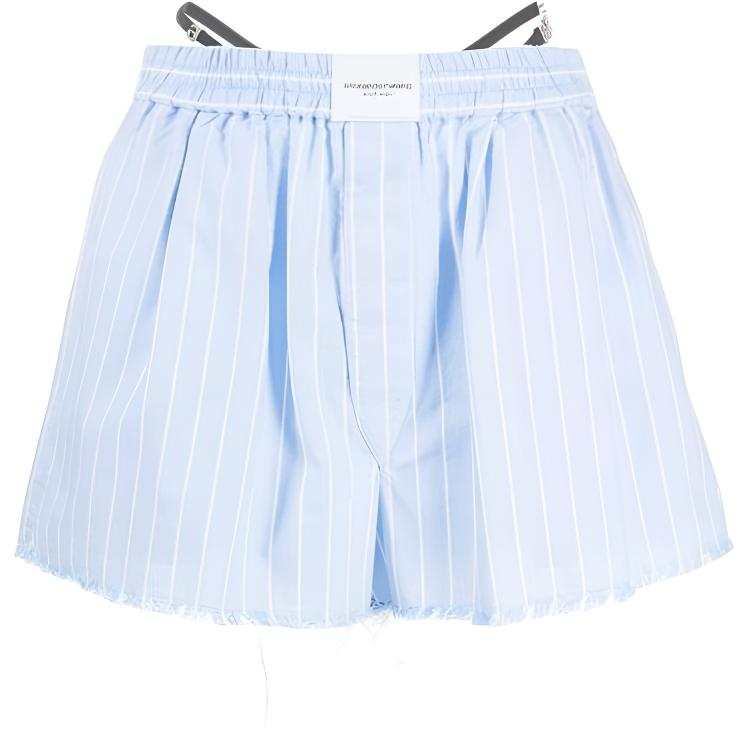 Alexander Wang T By Alexander Wang Frayed Crystal Thong Boxer Oxford Blue/White