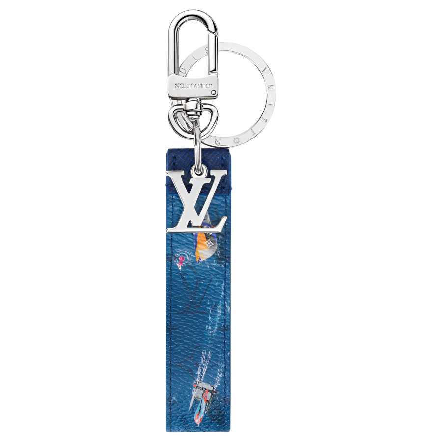 LOUIS VUITTON LOUIS VUITTON Leather Paneled Canvas Bag Accessory Men's Blue