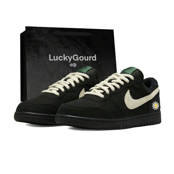 Nike Nike Big Skateboard Shoes Men's Low Top Black/Ecru/Green